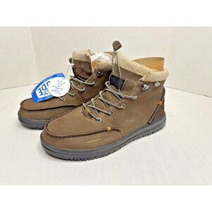 Hey Dude Bradley Brown Leather Waterproof Boot Comfort Shoe Mens US Size 10 NEW